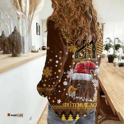 Custom Hawks Football Women Casual Shirt Spectemur Agendo Christmas Vibe 2023