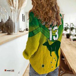 Custom Text and Number Australia Soccer Women Casual Shirt World Cup Socceroos We Are Champions