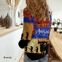 Custom Personalised Aussie ANZAC Women Casual Shirt Australian Army Poppy Mix Flag