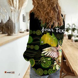 Custom Personalised Australia Women Casual Shirt Golden Wattle Mix Cockatoo And Map