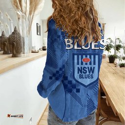 NSW Blues Rugby Women Casual Shirt Origin New South Wales Sporty Style