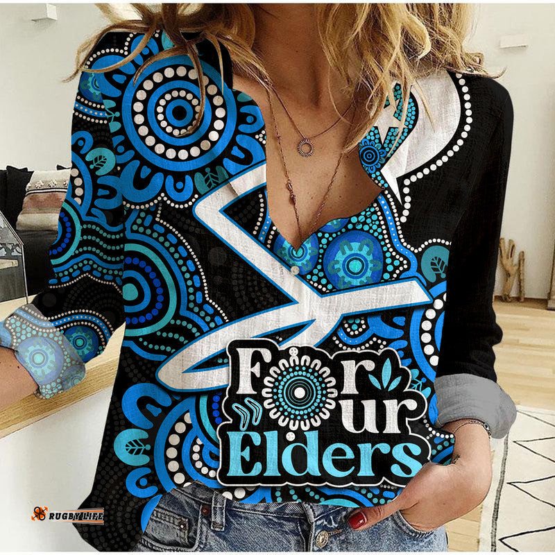 Custom Personalised Adelaide Strikers Cricket Women Casual Shirt NAIDOC Torres Strait For Our Elders