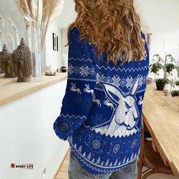 Melbourne Football Women Casual Shirt North Kangaroos Indigenous Merry Christmas