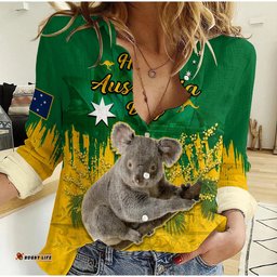 Australia Day Women Casual Shirt Koala Sydney Opera House National Color