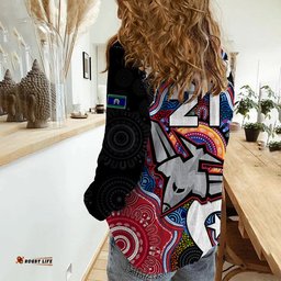 Custom Personalised Bombers Football NAIDOC Week Women Casual Shirt Indigenous