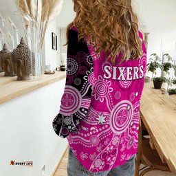 Sydney Sixers Women Casual Shirt Cricket Indigenous Australian Art Ver.01