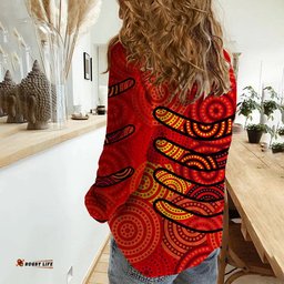 Boomerang Aboriginal Dot Patterns Casual Shirt Red Style