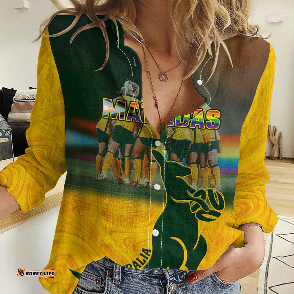 Matildas Pride Women Casual Shirt LGBT Kangaroo Australian Proud