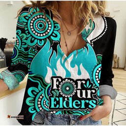 Brisbane Heat Cricket Women Casual Shirt NAIDOC Torres Strait For Our Elders