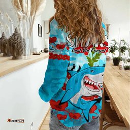 Sharks Rugby ANZAC Women Casual Shirt Lest We Forget