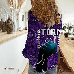 Storm Rugby Women Casual Shirt Indigenous With Thunder Go Storm