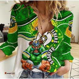 Raiders Mascot NRL Women Casual Shirt NAIDOC