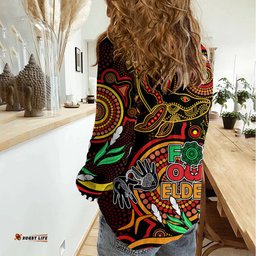 Dolphins Rugby Aboriginal Art Women Casual Shirt NAIDOC Indigenous Tribal