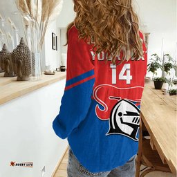 Personalised Newcastle Knights Rugby Women Casual Shirt Novocastrians Sporty Style