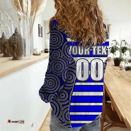 NRL - Bulldogs Women Casual Shirt Mix Dot Aboriginal