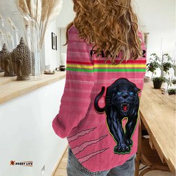 Penrith Panthers Rugby 2023 Women Casual Shirt The Riff Est 1966 Pink Sporty