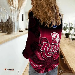 Queensland Reds Rugby Women Casual Shirt Gradient Aboriginal