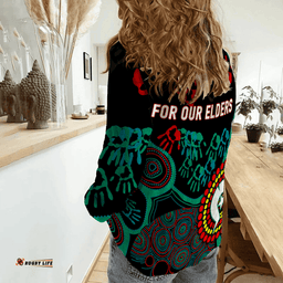NAIDOC Week 2023 Aboriginal Art For Our Elders Women Casual Shirt