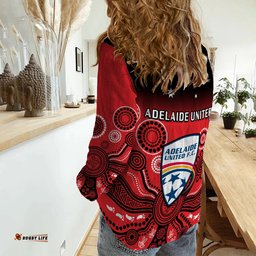 Adelaide United Football Women Casual Shirt Indigenous Art