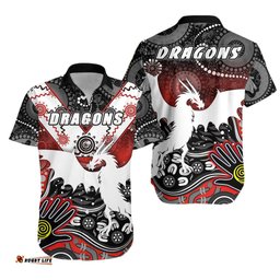 White St. George Dragons Hawaiian Shirt Indigenous