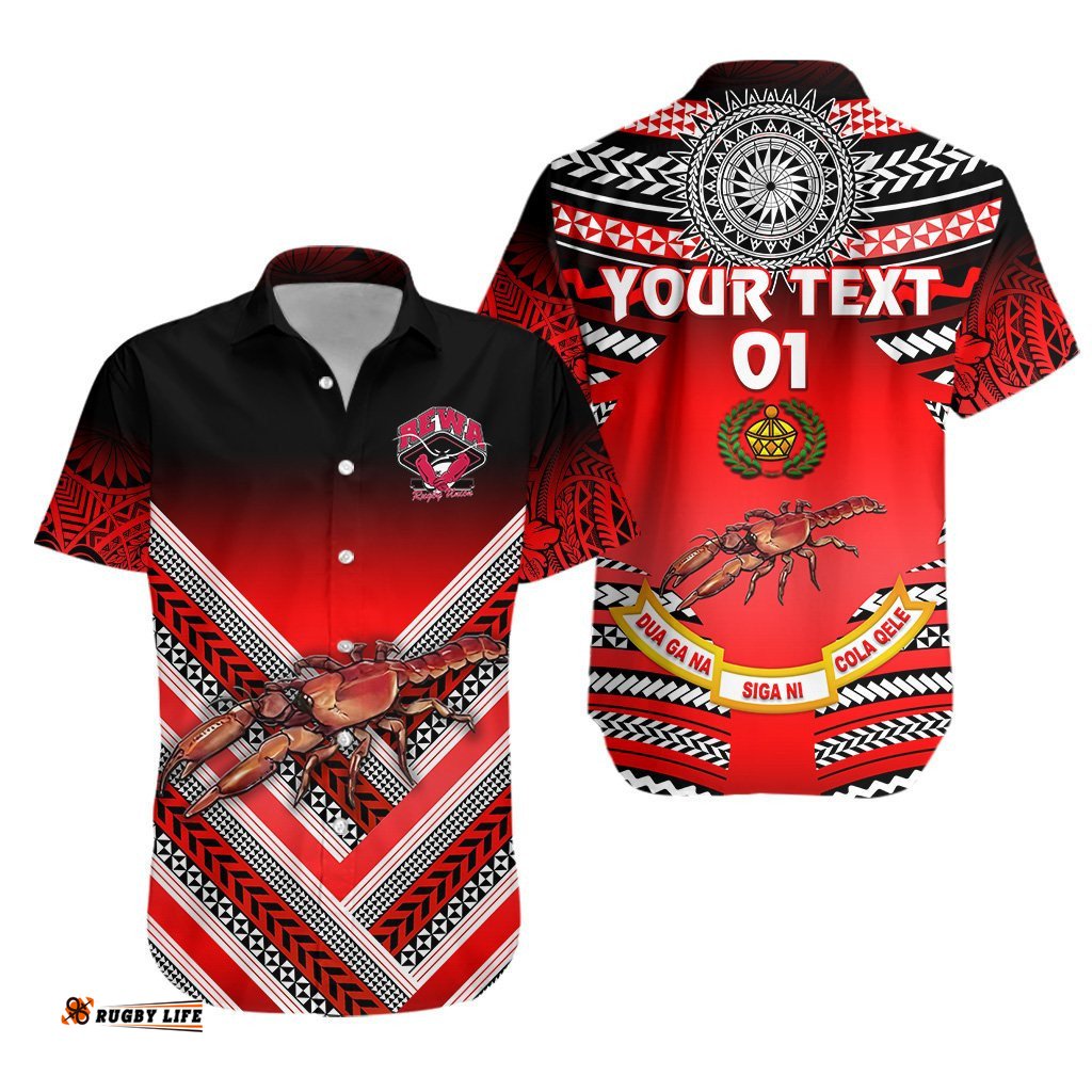 Custom Personalised Rewa Rugby Union Fiji Hawaiian Shirt Creative Style, Custom Text And Number