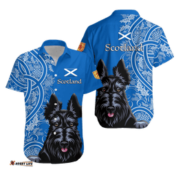 Scottish Terrier With Thistle Hawaiian Shirt