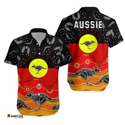 Aboriginal Flag Hawaiian Shirt Map Aussie