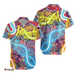 Aboriginal Art Colorful Vibes Hawaiian Shirt Indigenous