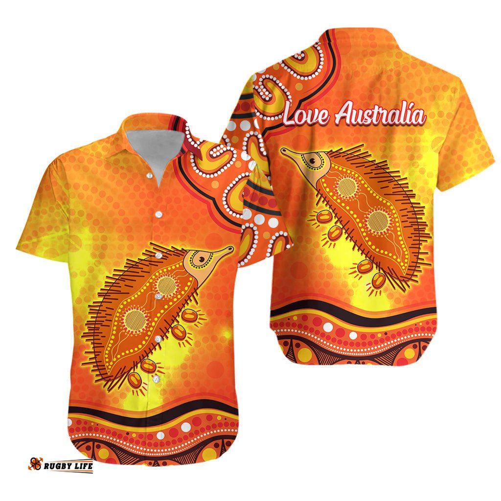 Echidna Aboriginal Hawaiian Shirt Australian Animal
