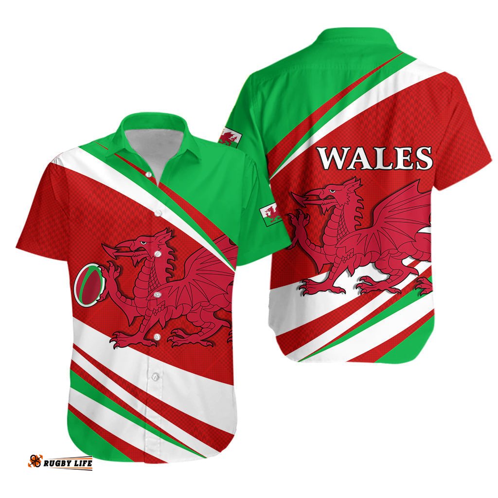 Wales Rugby Hawaiian Shirt Mix Pattern Six Nations