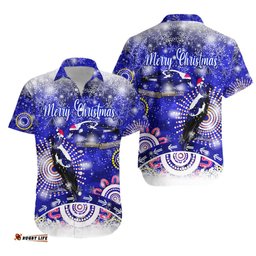 Australian Magpies Christmas Hawaiian Shirt Original Style Blue