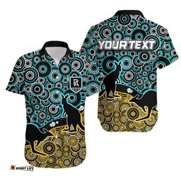 Custom Personalised Port Adelaide Hawaiian Shirt Power Aboriginal Circles