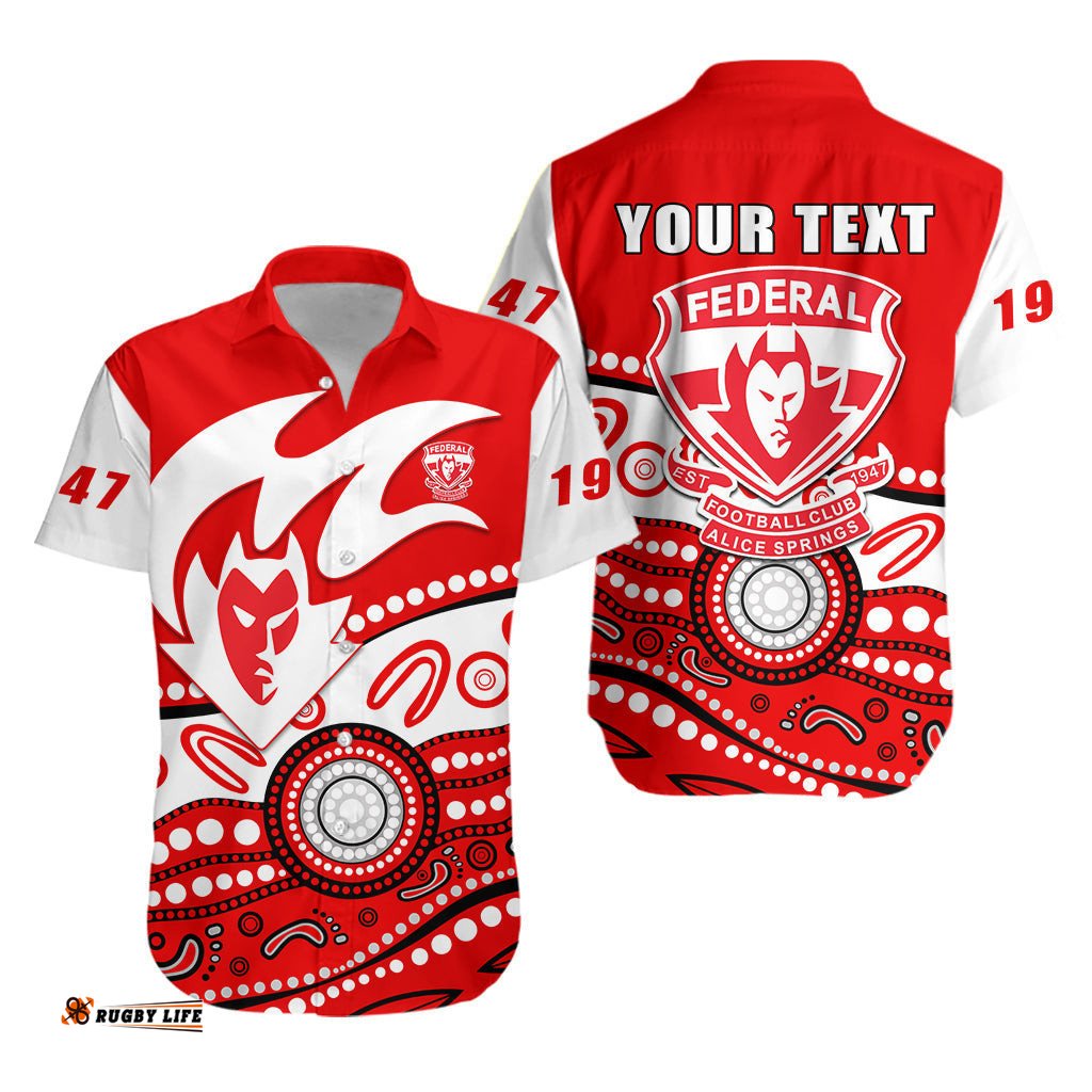 Custom Personalised Federal Demons Football Club Hawaiian Shirt Indigenous