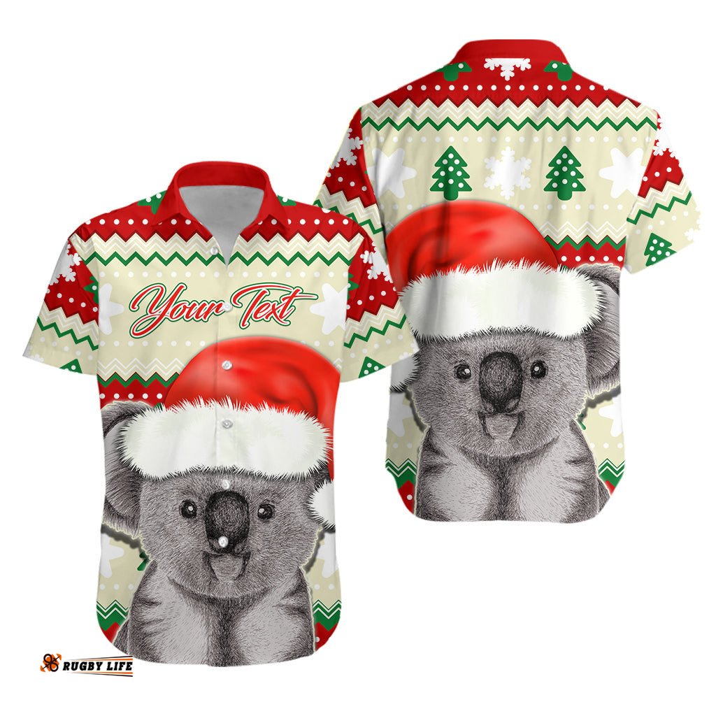 Custom Personalised Australia Merry Christmas Hawaiian Shirt Koala Lovers