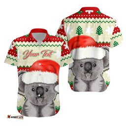 Custom Personalised Australia Merry Christmas Hawaiian Shirt Koala Lovers
