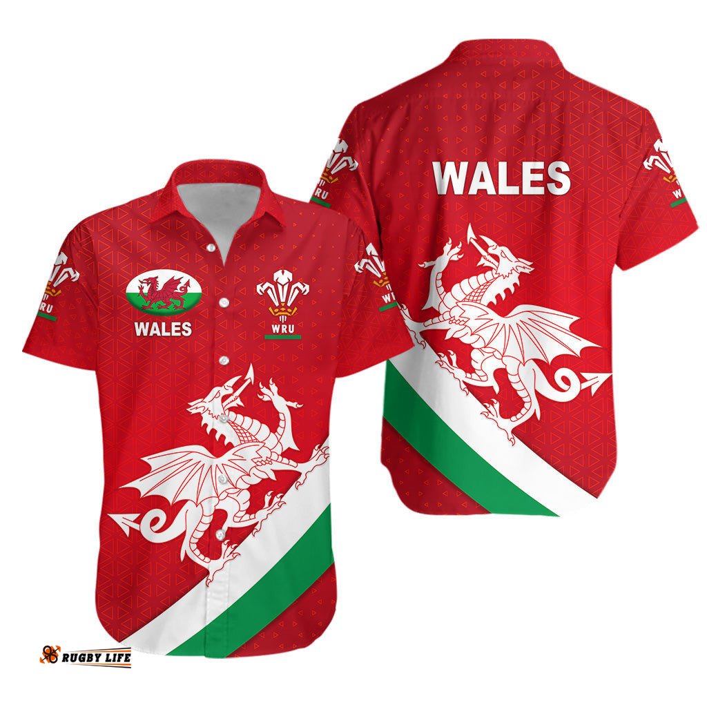 Wales Rugby Hawaiian Shirt Welsh Cymru Vibes