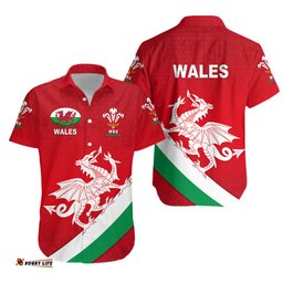 Wales Rugby Hawaiian Shirt Welsh Cymru Vibes