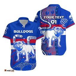 Custom Personalised Western Hawaiian Shirt Bulldogs Indigenous Simple Style, Custom Text And Number