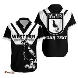 Custom Personalised Western Suburbs Magpies Hawaiian Shirt the One and Only
