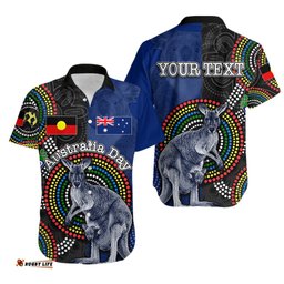 Custom Personalised Australia Day Hawaiian Shirt Mix Aboriginal