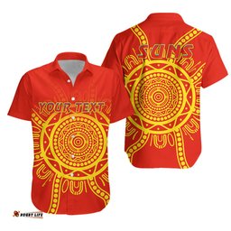 Custom Personalised Suns Football Hawaiian Shirt Simple Gold Coast