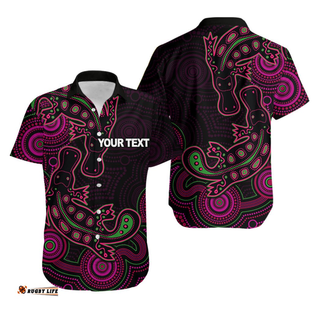 Custom Personalised Aboriginal Platypus Hawaiian Shirt Dot Patterns Style No.5