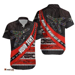 Custom Personalised NAIDOC Essendon Hawaiian Shirt Aboriginal Bombers