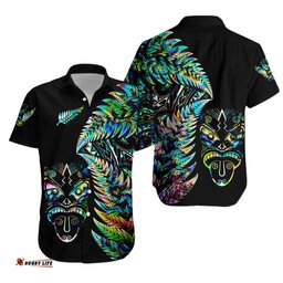 New Zealand Haka Rugby Maori Hawaiian Shirt Silver Fern Vibes Paua Shell