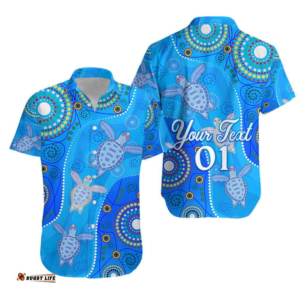 Custom Personalised Aboriginal Art Turtle Hawaiian Shirt Indigenous Simple Vibes