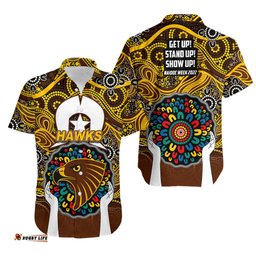 Hawks Australian Football Hawaiian Shirt NAIDOC Week