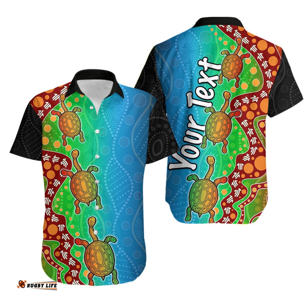 Custom Personalised Aboriginal Hawaiian Shirt Turtle