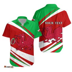 Custom Personalised Wales Rugby Hawaiian Shirt Mix Pattern Six Nations