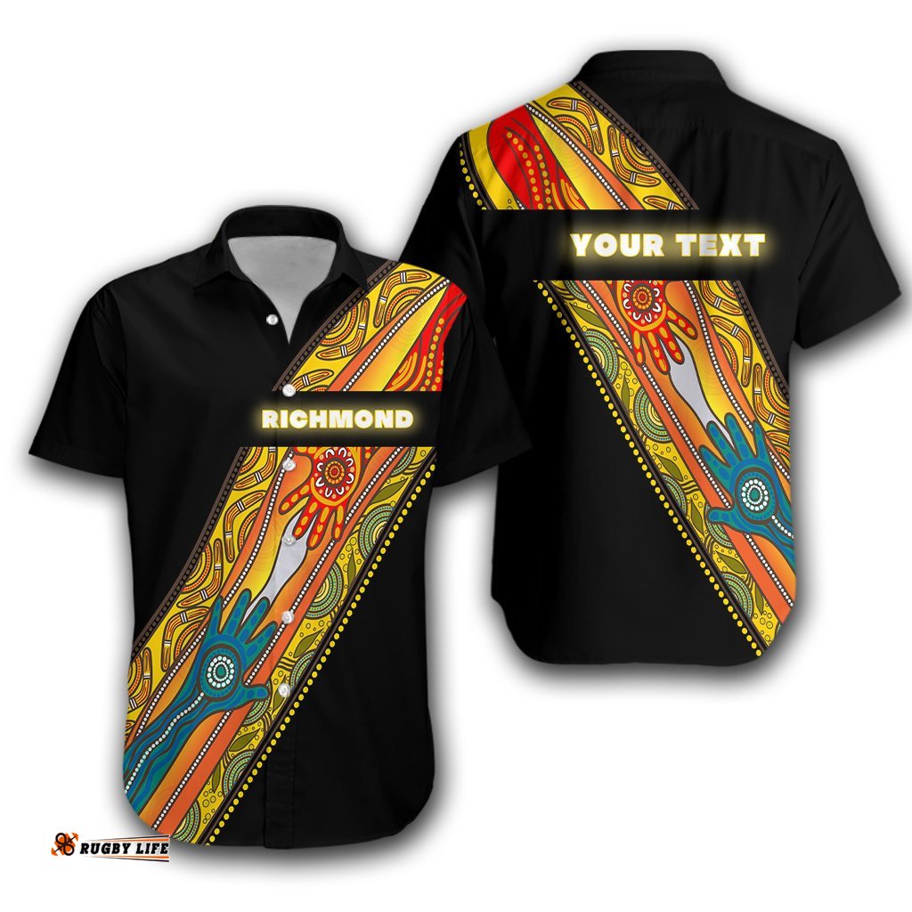 Custom Personalised Richmond Premier Hawaiian Shirt Tigers Aboriginal Sport Style