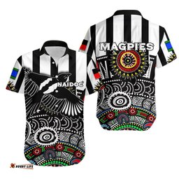 NAIDOC Magpies Hawaiian Shirt Indigenous